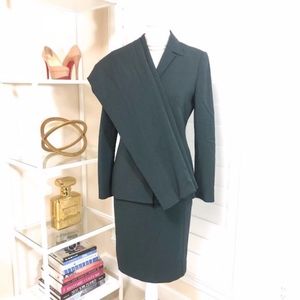 Carlisle 3pc Career Wool Skirt & Pants Suit Sz 4